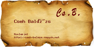 Cseh Balázs névjegykártya
